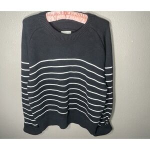 Abercrombie & Fitch sweater size Medium RN# 75654 cotton Black & White Stripe D1